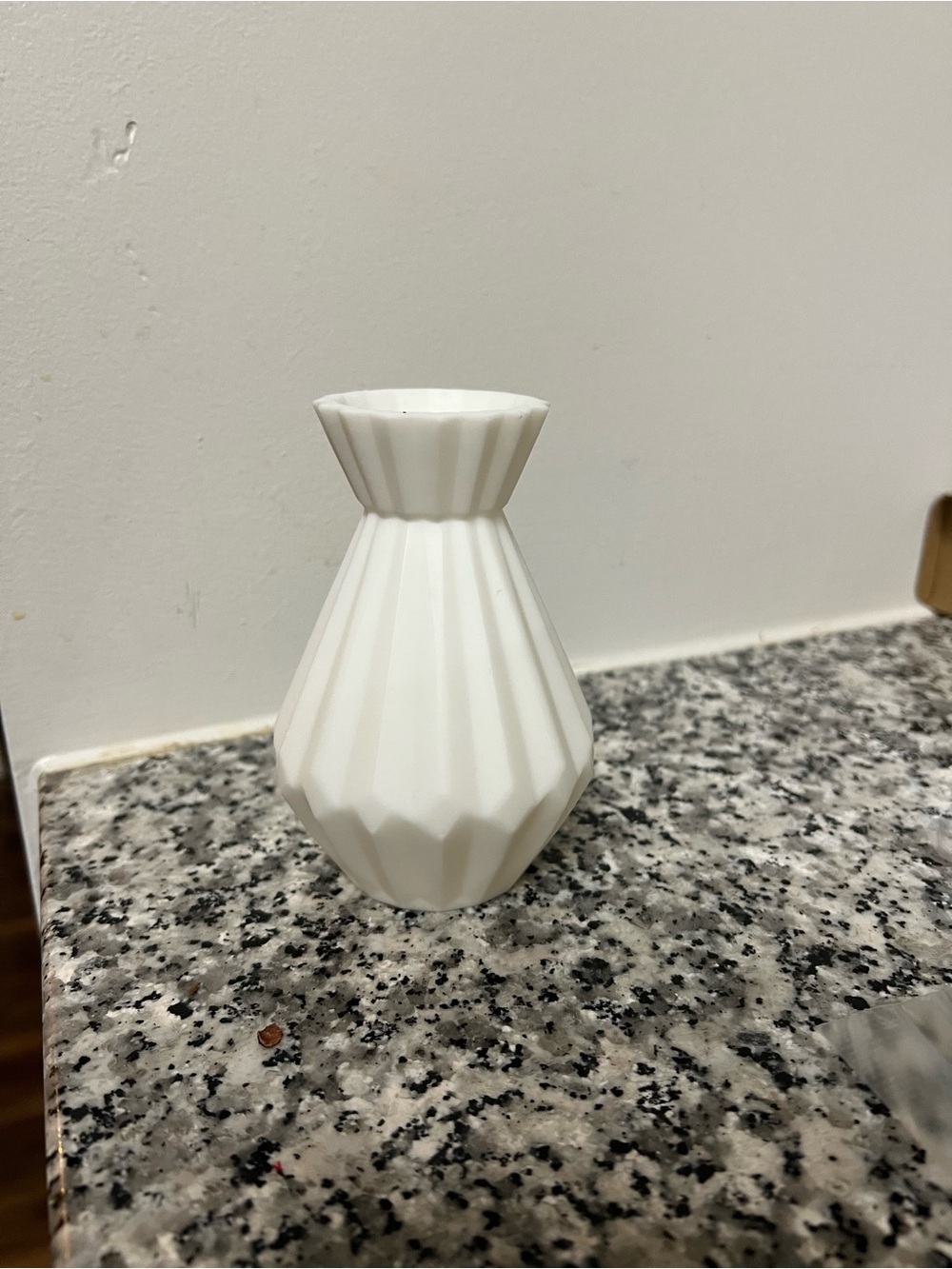 White Geometric Ceramic Vase - Home Accents